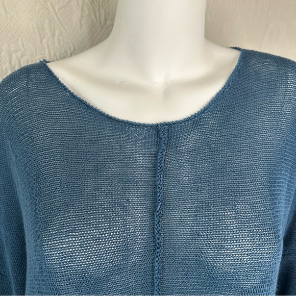 Cheyenne OSFM Teal Boatneck Sweater with Pointelle Hem - Picture 4 of 12